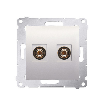 Zásuvka reproduktorová SIMON DGL2.01/41, 1 násobná (přístroj s krytem), krémová