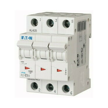Jistič třípolový EATON 263403 PL7-C1/3 PL7, char C, 3-pólový, Icn=10kA, In=1A