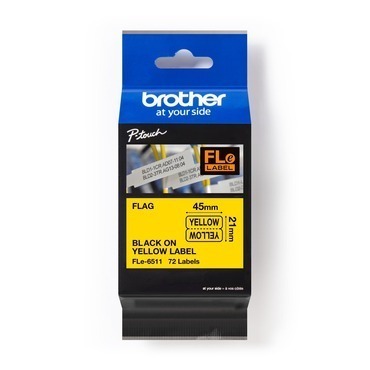 BROTHER   praporky nelaminované FLE6511 / černá-žlutá / 21mm