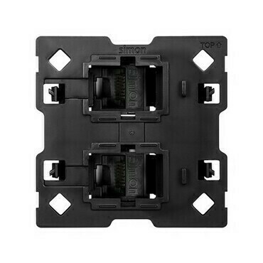 Adaptér SIMON 10000002-039, pro 1 konektor RJ45, kompatibilní s formáty Keystone a Systimax