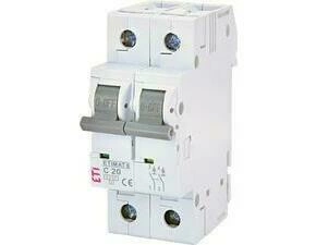 Jistič dvoupolový ETI 002143517, ETIMAT 6 2p C20