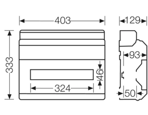 HEN KV 1618 Jističová skříň 1x 18 modulů, bez svorkovnice PE/N, kabelové vstupy přes elastické membr