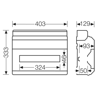 HEN KV 1618 Jističová skříň 1x 18 modulů, bez svorkovnice PE/N, kabelové vstupy přes elastické membr