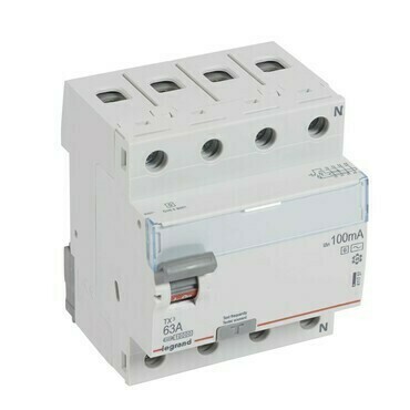 Chránič čtyřpolový LEGRAND 411757 TX3 CHRÁN. 4P 63A 100MA AC-G