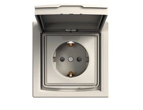 SCHN EPH3100323 Asfora - Zásuvka SCHUKO 250V 16A, clonky, IP44, krémová