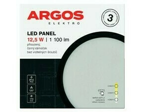 ARGOS LED panel přisazený, kruh 12,5W 1100LM IP20 CCT - Černá
