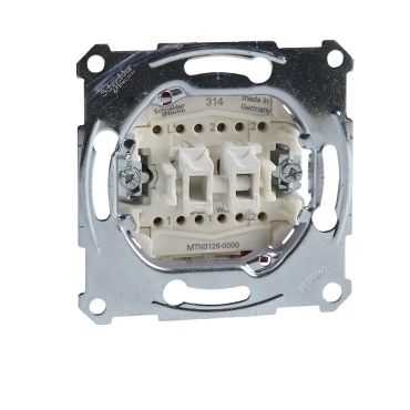 SCHN MTN3126-0000 Merten - Mechanismus přepínače dvojitého střídavého řazení 5b (6+6), 10A