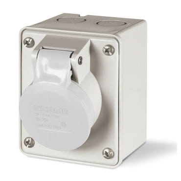 SCAME 530.1611 Zás. nástěnná IEC309 do 50V, rovný box - 530.1611