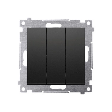 Spínač zapínací SIMON DP31L.01/49, 3 nás., orient.LED podsv., ř.1So+1So+1So, černá mat metalíza