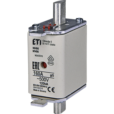 ETI 004182216 pojistka, NH00 gG 160A/500V