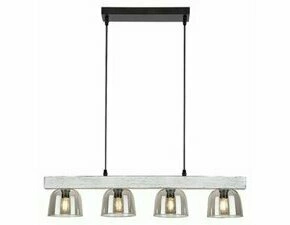 Svítidlo závěsné RABALUX 3120 CARDAMOM matná černá, bílý/stříbeny dub dřevo E14 4x MAX 40W