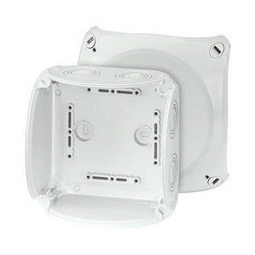 HEN KF 0600 G Krabicová rozvodka pro nechráněné venkovní instalace, šedá, s předlisy, bez svorek, IP