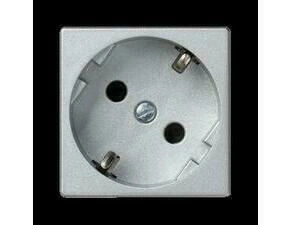 Zásuvka K45 SIMON K11/8, 1 nás., Schuko, natoč. dutina, 16A/250V~, bezšr. sv., hliníková