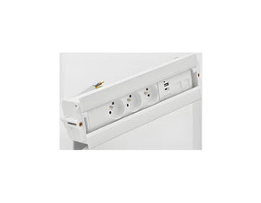 Mediaport Spinner SIMON 480 48630E30BK00000-33, 3x230V+USB nab.+kryt 2xRJ45, 10cm kabel, bílá