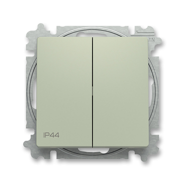 Přepínač střídavý dvojitý ABB Zoni 3559T-A52940 243, řazení 6+6, olivová, 2CHT595294A6243, IP44