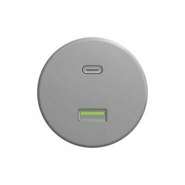 Zásuvka USB A+C GREENLUX KLIKLAP S/USB, světle šedá