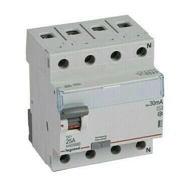 Chránič čtyřpolový LEGRAND 411707 TX3 CHRÁN. 4P 25A 30MA AC