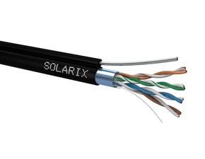Kabel datový SOLARIX SXKD-5E-FTP-PE-SAM, CAT5E, FTP, PE, Fca, 305m, samonosný, venkovní, černý