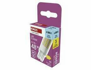 EMOS ZQ9D34 LED CLS JC 4,3W(48W) 600lm G9 CW