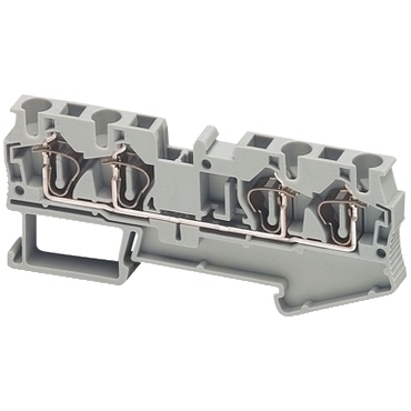 SCHN NSYTRR44 Pružinová svorka, 4 body, 4mm2, šedá (obj. mn. 50ks)