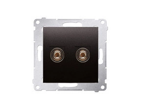 Zásuvka reproduktorová SIMON DGL2.01/48, 1 násobná (přístroj s krytem), antracitová metalizovaná