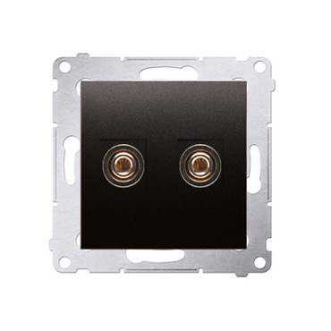 Zásuvka reproduktorová SIMON DGL2.01/48, 1 násobná (přístroj s krytem), antracitová metalizovaná