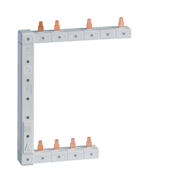HAG KCF963R Meziřadová přípojnice, 4P-2P (L1N,L2N,L3N na L1,L2,L3,N) ze spodu pro 2Ř, pravá