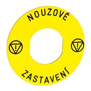 Štítek SCHNEIDER ZBY9T30-NOUZOVÉ ZASTAVENÍ-60 mm