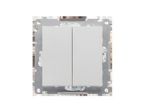 Přepínač střídavý SIMON 55 TW6/2.01/X/143, 2 nás., ř.6+6, 10A/250V~, bezšr. sv., hliníková mat