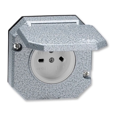Zásuvka technická venkovní ABB Variant 5515N-C05765, šedá, vestavná, Al, vzor K, IP55
