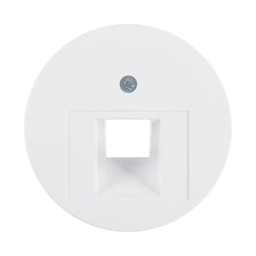 HAG 14072089 Centrální díl pro zásuvku datovou 1x RJ45, šikmá, Berker R.1/R.3/R.classic, bílá, lesk