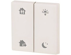EATON 196843 CWIZ-02/81 Kryt RF tlačítka 2x1/2 55x55mm s potiskem Doma/Venku/Ráno/Večer, Bílá, leskl