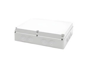Spojovací krabice GEWISS GW44011 s víkem, plast. šroub, plombovací, ip55, 460x380x120, šedá