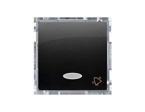 Ovladač zapínací SIMON BASIC BMD1L.01/49, s LED podsv., ř. 1/0So, 10A/250V~, bezšr. sv., černá mat