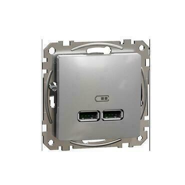 SCHN SDD113401 Sedna D/E - Dvojitá USB A+A nabíječka 2.1A, Aluminium RP 0,13kč/ks