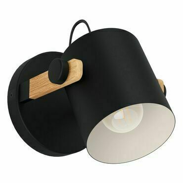 EGLO WL/1 E27 SCHWARZ-CREME/HOLZ 'HORNWOOD'