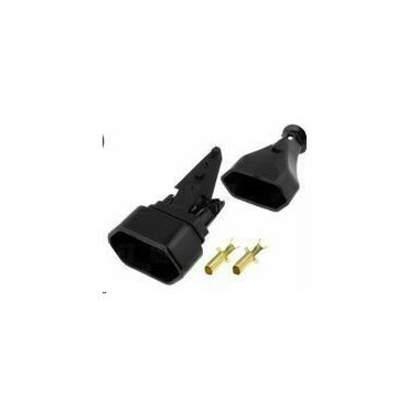 DAM GN-11 Zásuvka plochá, nerozebíratelná, 2P 2,5A/250V, černá, v závěsu