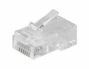 Konektor datový EMOS K0101, CAT5E, UTP, RJ45, neskládaný, nestíněný na licnu
