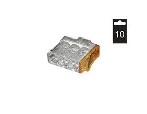 EL 1078310 Svorka krabicová mini. PC213-O/10 bezšroub., 3x 0,5-2,5 mm2, tran./oranžová (bal.10)