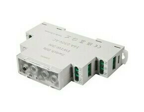 Spínač SIMON EW1W.DIN, 1 nás. na DIN, ovl. chytrým telef., vest. měř. spotř., 16A, Wi-Fi, bílá mat