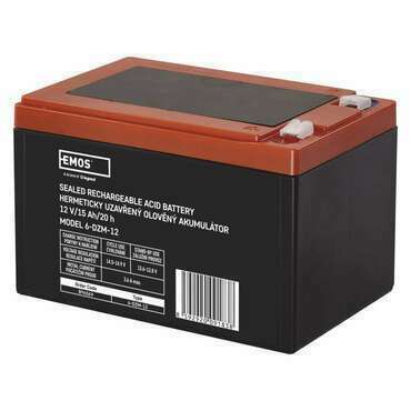 Akumulátor olověný EMOS SLA 12V 15AH FAST.6,3 MM TRAKČNÍ B9656V