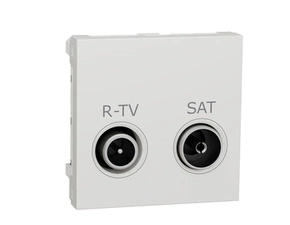 SCHN NU345618 Unica - Zásuvka TV-R/SAT průběžná 11 dB, 2M, Bílá