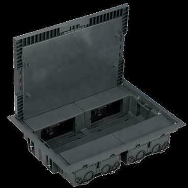 Krabice podlahová SIMON KF400/1, obdélníková Simon KF, na 8 modulů K45 a 4 moduly K45/2, šedá