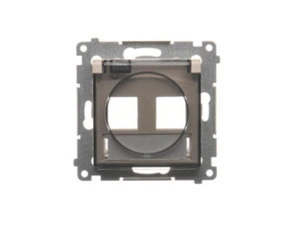 Kryt SIMON DKP2B.01/41A, telef. a datové zás. 2 nás., IP44, plochý, s popisným polem, krémová