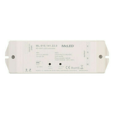MC LED RF a Wifi přijímač - řízení jasu, CCT, RGBW, 4 kaná