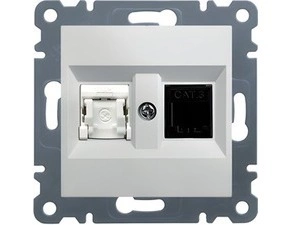 HAG WL2210 Zásuvka telefoní 1 x RJ11 cat.3/ data 1 x RJ45 cat.5e - bílá, Lumina