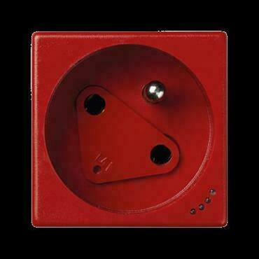 Zásuvka K45 SIMON KLS02/6, 1 nás., DATA se sign., natoč., klíč, 16A/250V~, šr. sv., červená