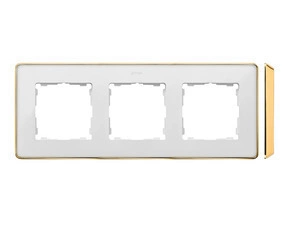 SIMON 82 Detail 8201630-245 rámeček 3 - násobný Detail SELECT-kov, bílá / základna zlato