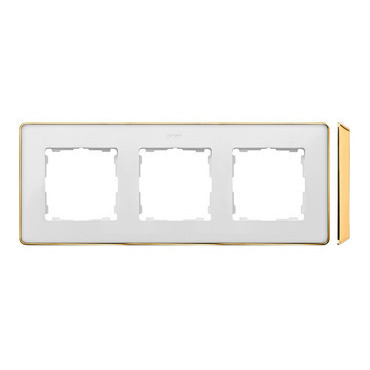 SIMON 82 Detail 8201630-245 rámeček 3 - násobný Detail SELECT-kov, bílá / základna zlato