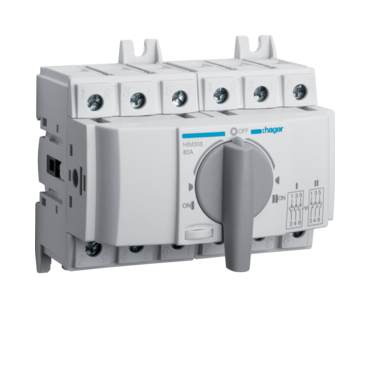 HAG HIM308 Otočný přepínač 3P, In=80A